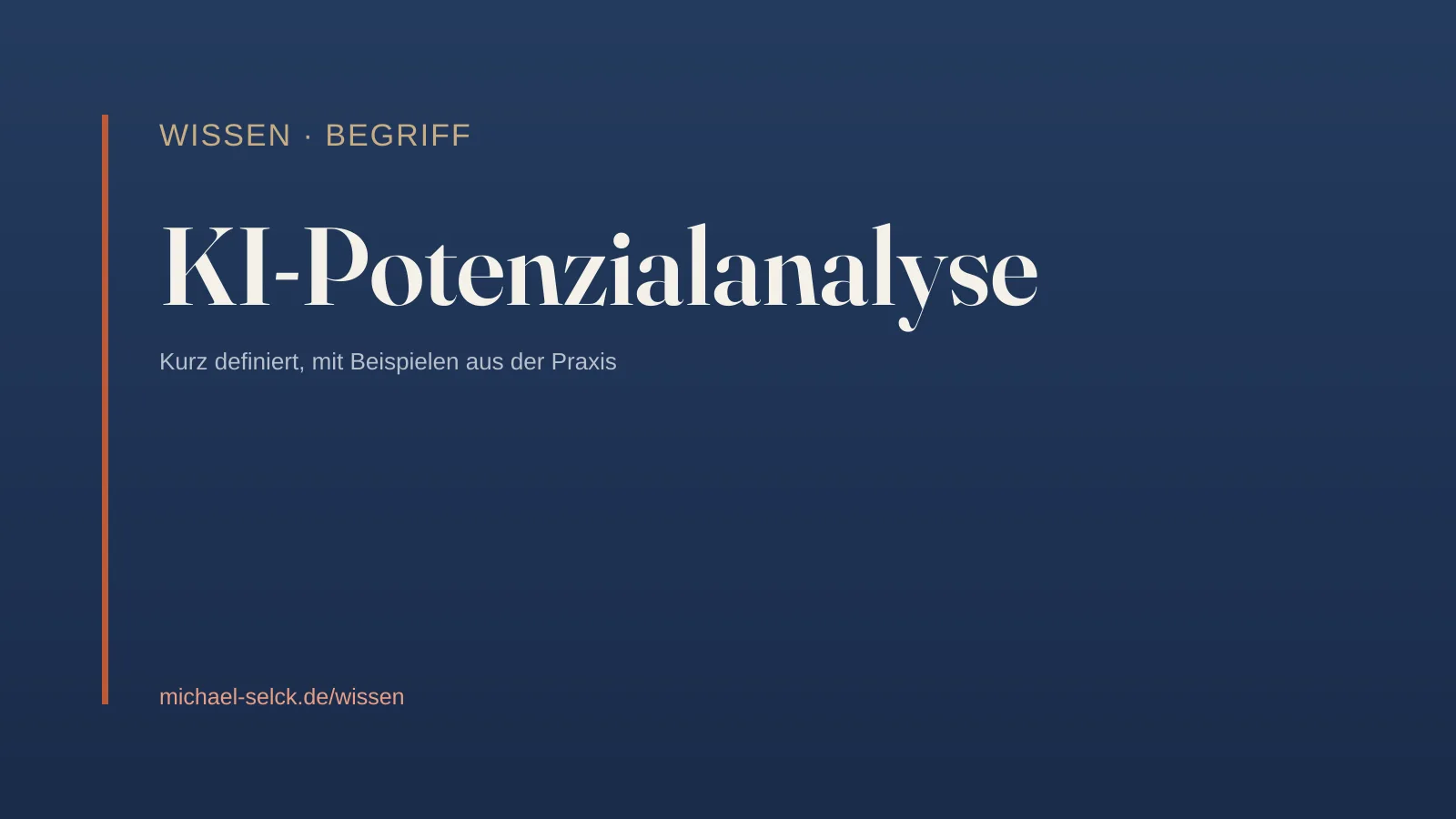 Begriffskarte: KI-Potenzialanalyse – Wissen von Michael Selck